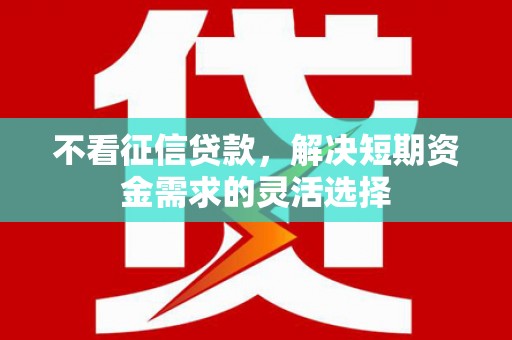 青神不看征信贷款，解决短期资金需求的灵活选择