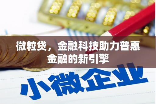 青神微粒贷，金融科技助力普惠金融的新引擎