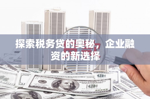 青神探索税务贷的奥秘，企业融资的新选择