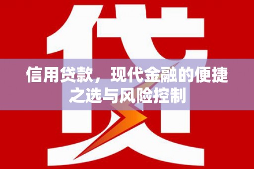 青神信用贷款，现代金融的便捷之选与风险控制