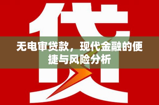 青神无电审贷款，现代金融的便捷与风险分析