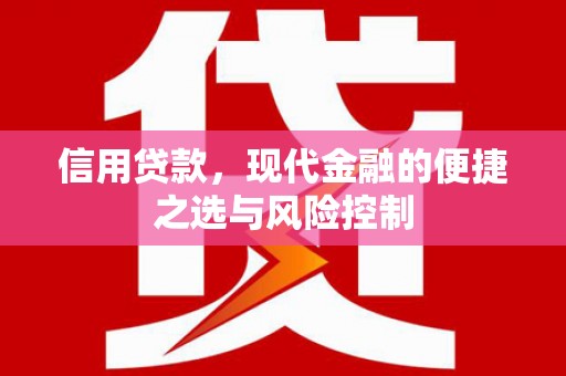 青神信用贷款，现代金融的便捷之选与风险控制