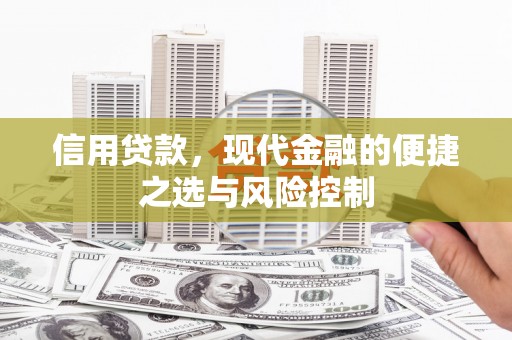 青神信用贷款，现代金融的便捷之选与风险控制