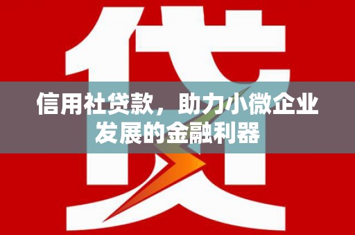 青神信用社贷款，助力小微企业发展的金融利器
