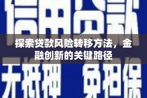 青神探索贷款风险转移方法，金融创新的关键路径