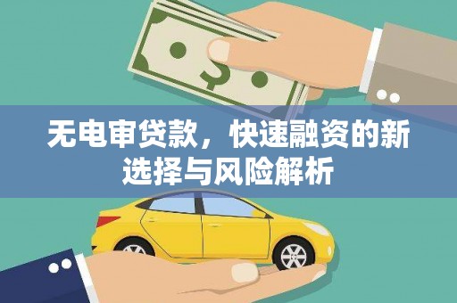 青神无电审贷款，快速融资的新选择与风险解析