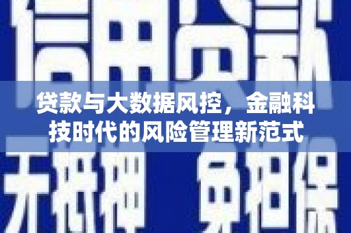 青神贷款与大数据风控，金融科技时代的风险管理新范式
