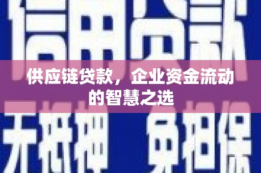 青神供应链贷款，企业资金流动的智慧之选