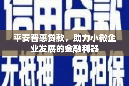 青神平安普惠贷款，助力小微企业发展的金融利器