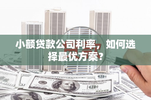 青神小额贷款公司利率，如何选择最优方案？