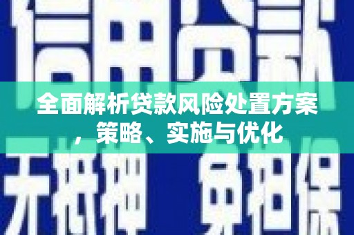 青神全面解析贷款风险处置方案，策略、实施与优化