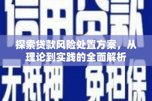 青神探索贷款风险处置方案，从理论到实践的全面解析