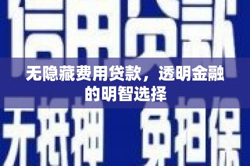 青神无隐藏费用贷款，透明金融的明智选择