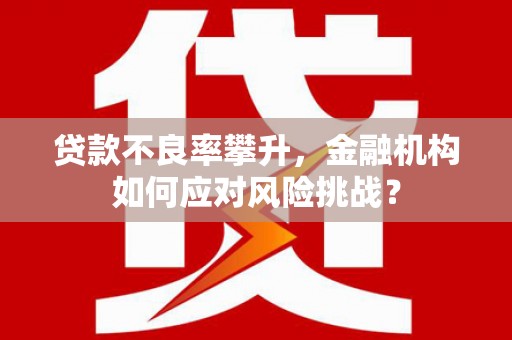 青神贷款不良率攀升，金融机构如何应对风险挑战？