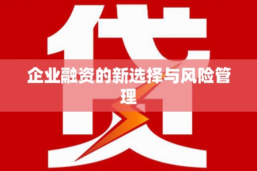 青神企业融资的新选择与风险管理
